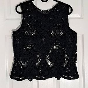 Black Overlay lace blouse Size small